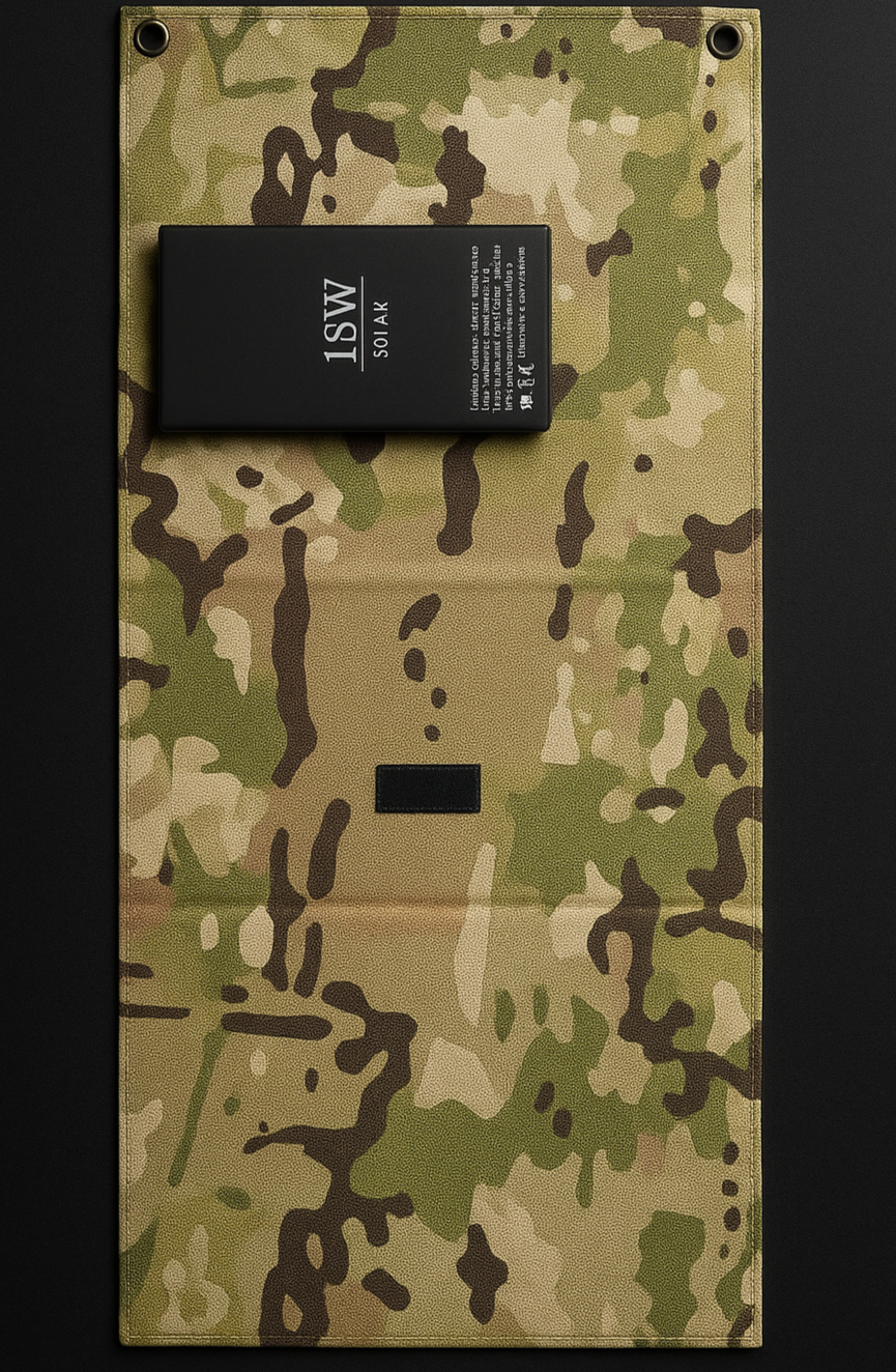 Imagen detallada del módulo trasero del panel solar  con batería de 10.000 mAh y puertos USB, USB-C y tipo-C

