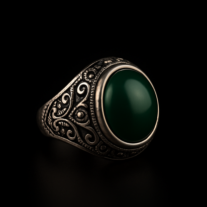 Anillo unisex de resina verde